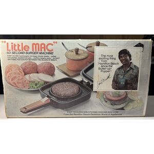 Vintage Hamilton Beach‎ Little Mac 60 Second Burger Machine Joe Namath Vintage